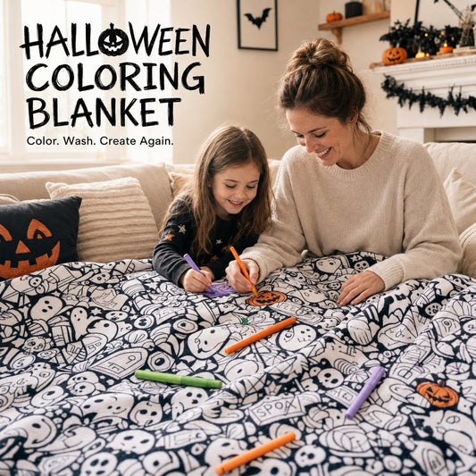 🎃 Halloween Color & Cozy Blanket | Wash, Recolor & Share an Oversized Spooky Canvas for Family Fun 👻✨