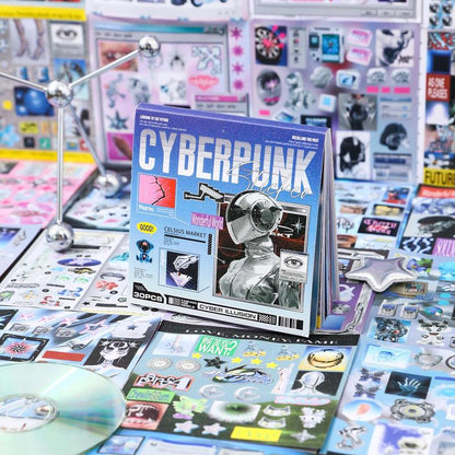 ✨ Retro & Future Sticker Book - Cyberpunk Neon × Dreamcore Fantasy 🌌💖