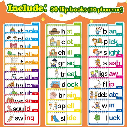 🔥Last Day 50% OFF - 🔤30 Read and Rhyme Flip Books📚(Fun Phonics Learning Set for Kids)