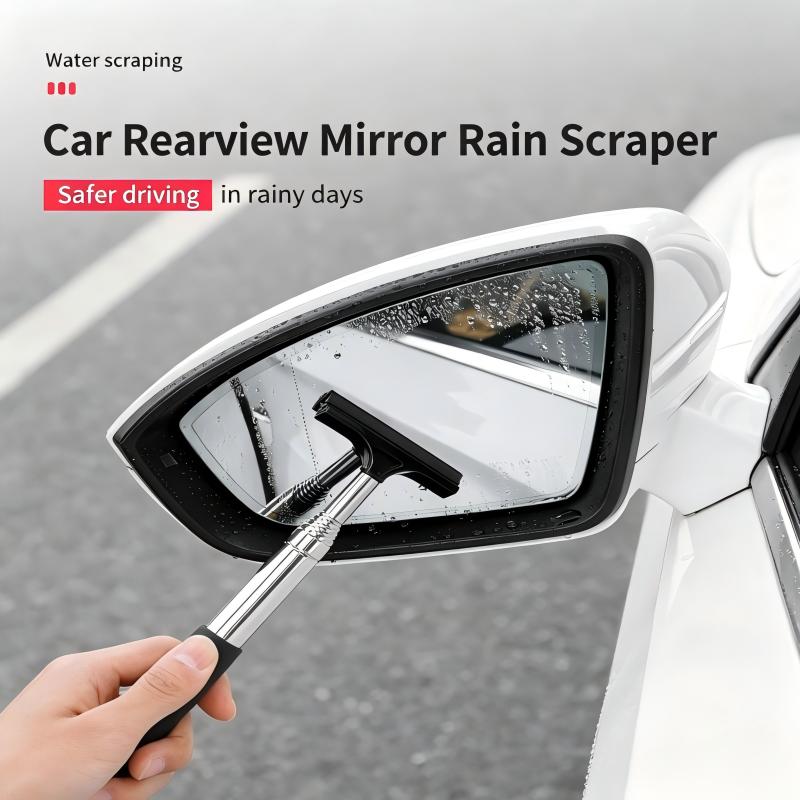 Multipurpose Telescopic Car Snow Scraper with Squeegee for Windshield and Side Mirror