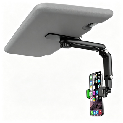 1080° Rotatable Car Sun Visor Phone Holder, Multi-Angle Adjustable Cell Phone Mount, Universal Clip on Phone Stand for Car Sunshade, Dashboard, Kitchen, Compatible with 4-6.5 Inch Smartphones