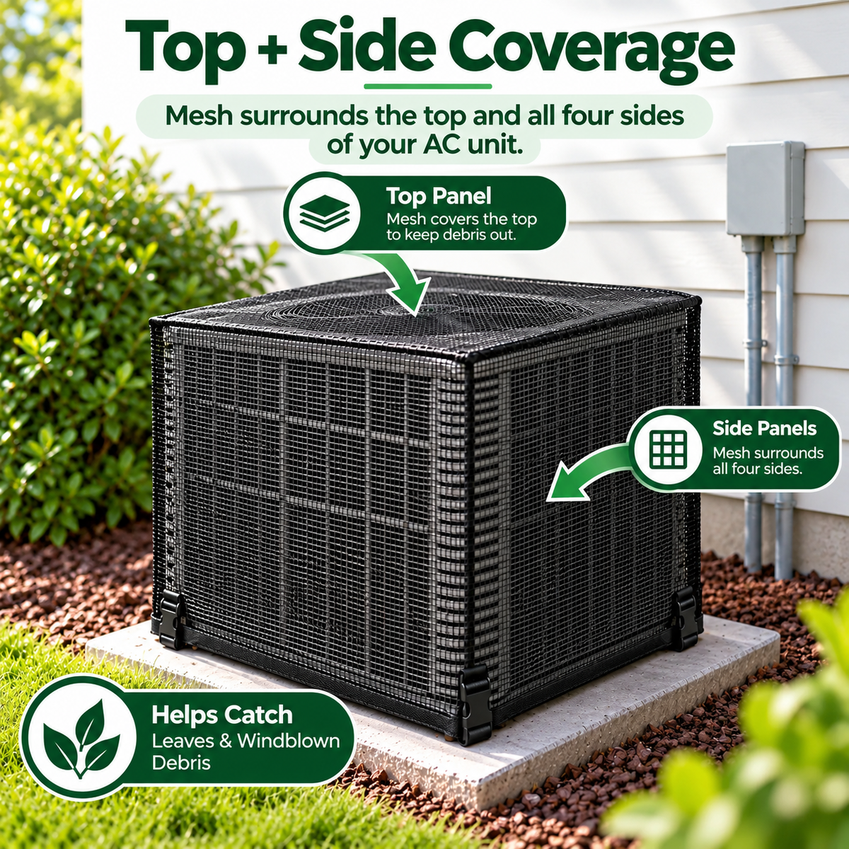 ❄️ Heavy-Duty Mesh AC Cover – All-Season Outdoor Protection