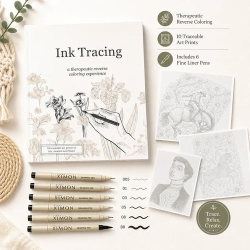 Beginner-Friendly💕Ink Tracing: A Therapeutic Reverse Coloring Experience📚(Deluxe Edition)