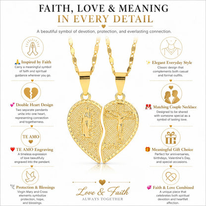 🔥Last Day 49% OFF - 🙏Virgin Mary Layered Heart Combination Prayer Couple Necklace
