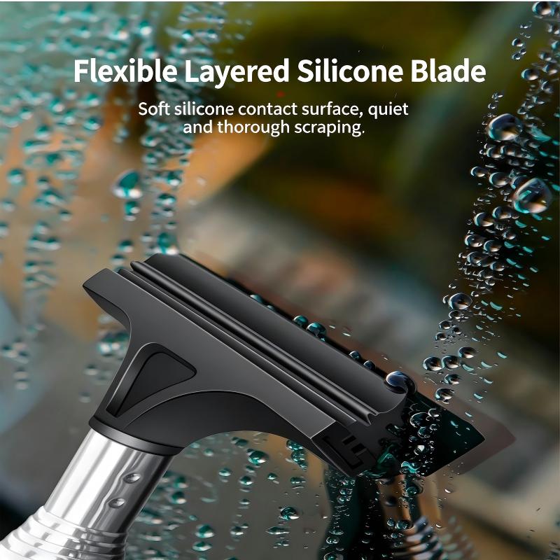 Multipurpose Telescopic Car Snow Scraper with Squeegee for Windshield and Side Mirror