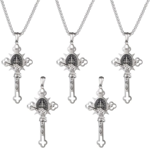 🔥Last 4 hours Sale: Save $30 -✨ST.Benedict Protection Cross Power Pendant Necklace