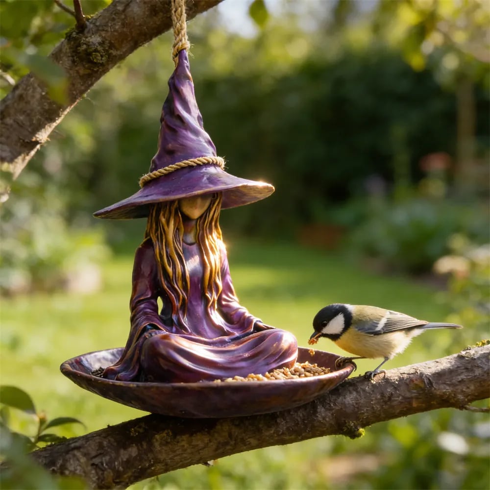 🧙‍♀️Meditating Witch Garden Bird Feeder
