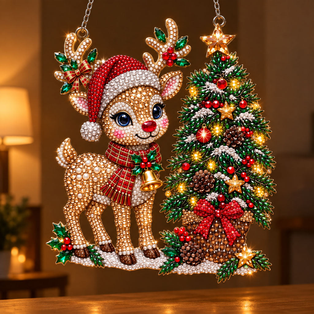 🔥 Limited Time 70% OFF - 🦌🎄 Merry Reindeer Crystal Craft Kit – Sparkling DIY Christmas Hanging Decor