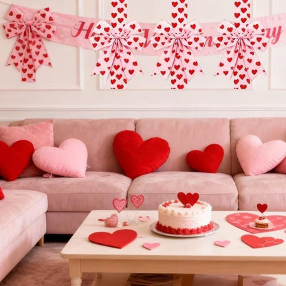 🎨💖Valentine's Day Pink Heart Large Bow Decoration