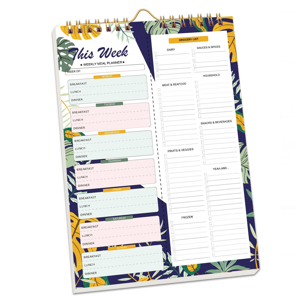 🔥LAST DAY 50% OFF📝Weekly Meal Planner Magnet with Grocery List