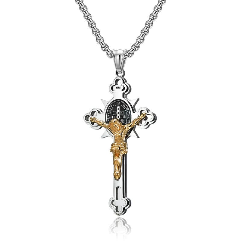 🔥Last 4 hours Sale: Save $30 -✨ST.Benedict Protection Cross Power Pendant Necklace