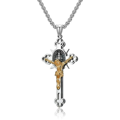 🔥Last 4 hours Sale: Save $30 -✨ST.Benedict Protection Cross Power Pendant Necklace