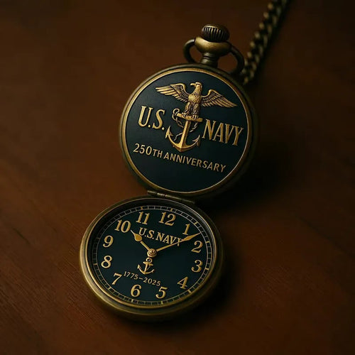 🔥LAST DAY 50% OFF🎁250th Anniversary Navy Pocket Watch