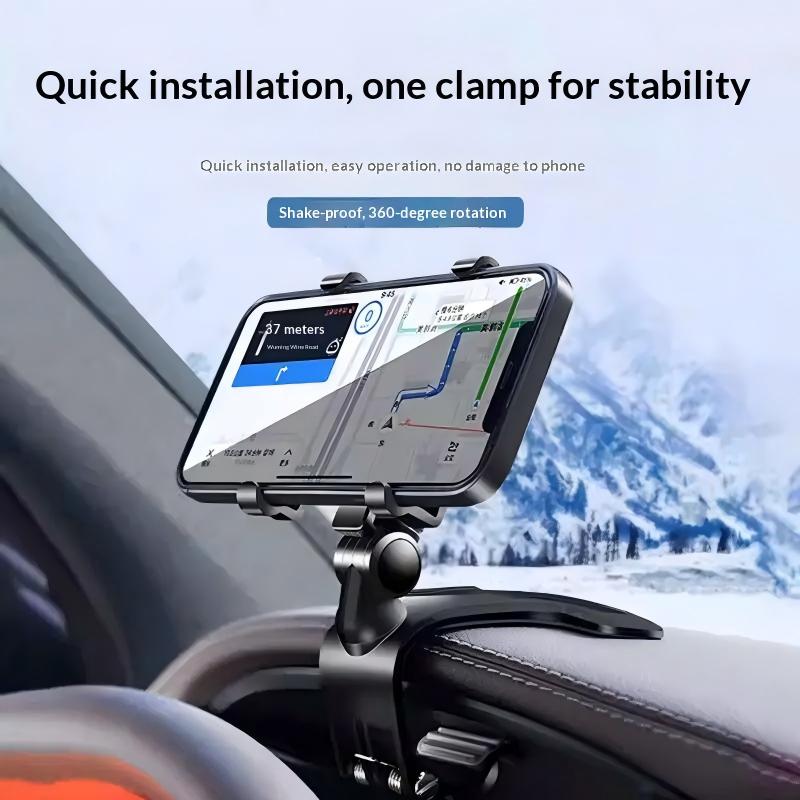 Multifunctional Car Phone Mount for Center Dashboard or Rearview Mirror Navigation Support Bracket