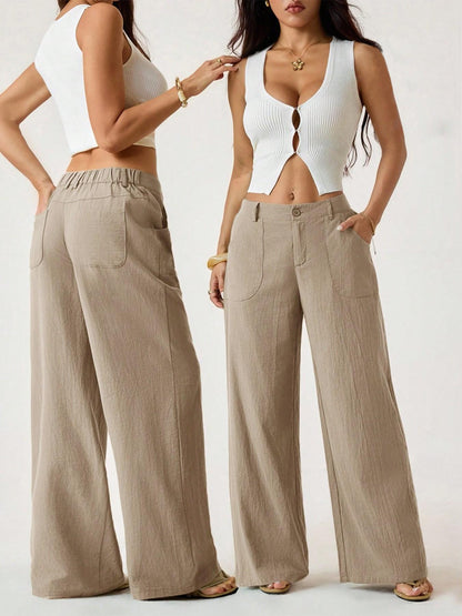 💃❤️Women's Summer Classical Linen Lightweight Palazzo Pants