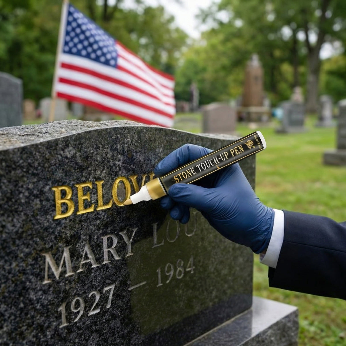 💐Golden Grave Marker Pen, Restore Faded Tombstone Inscriptions（！)