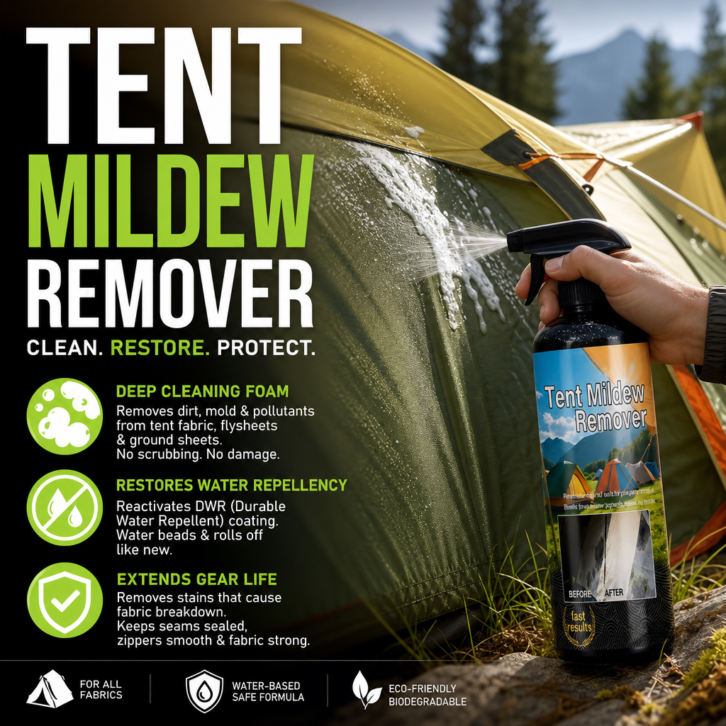 ✨ 🧴✨ 53% OFF! Outdoor Mildew Stain Cleaner – Spray on, wipes off mold instantly. Eco‑friendly, won‘t ruin waterproofing. Tent, awning, shower curtain – all like new! 🏕️💪