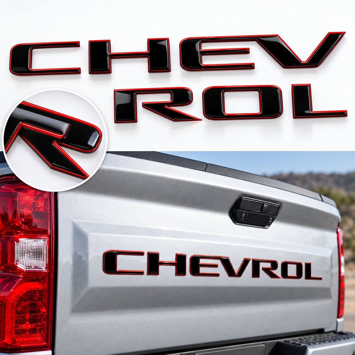 3D Raised Tailgate Letters – Premium ABS Overlay Trim Stickers