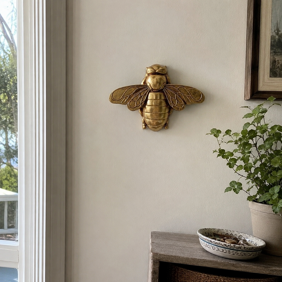 Golden Bee Wall Decor 🐝 – 3D Whimsical Insect Art