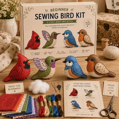 🧶Beginner-Friendly🐦DIY Fabric Animal Craft Kit – Creative Handmade Art (No scissors included)