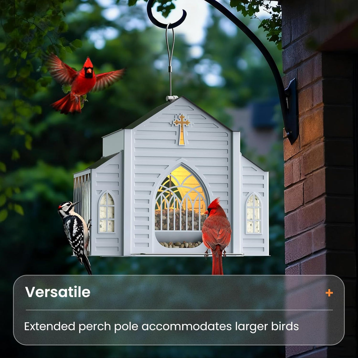 🔥Last Day 49% OFF - ✝️Church-Shaped Metal Solar Bird Feeder