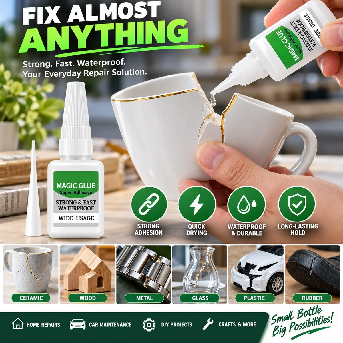 ⚡🔧4PCS Fast-Setting Super Glue 💪✨