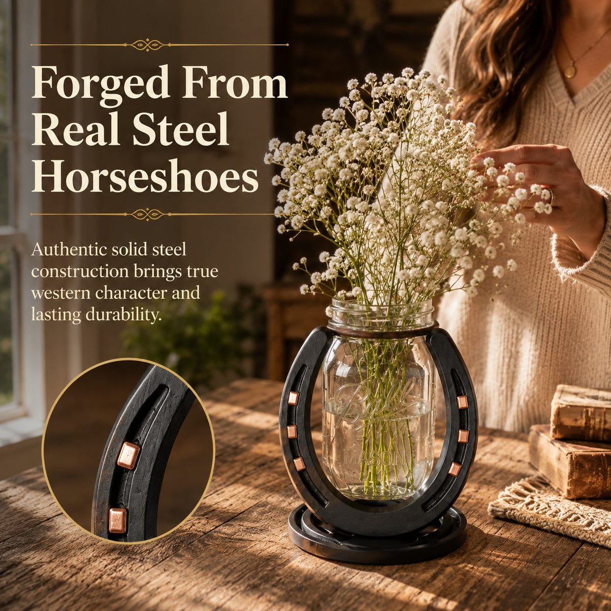 🔥Last Day 49% OFF - 🐴Handmade Horseshoe Mason Jar Holder Collection