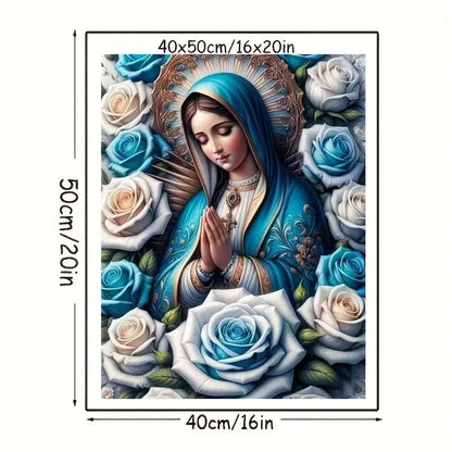 ✨🕊️5D Virgin Mary Diamond Painting Kit 40x50cm💎Full Round Diamonds | 🎨High-Definition Canvas | No Skill Needed