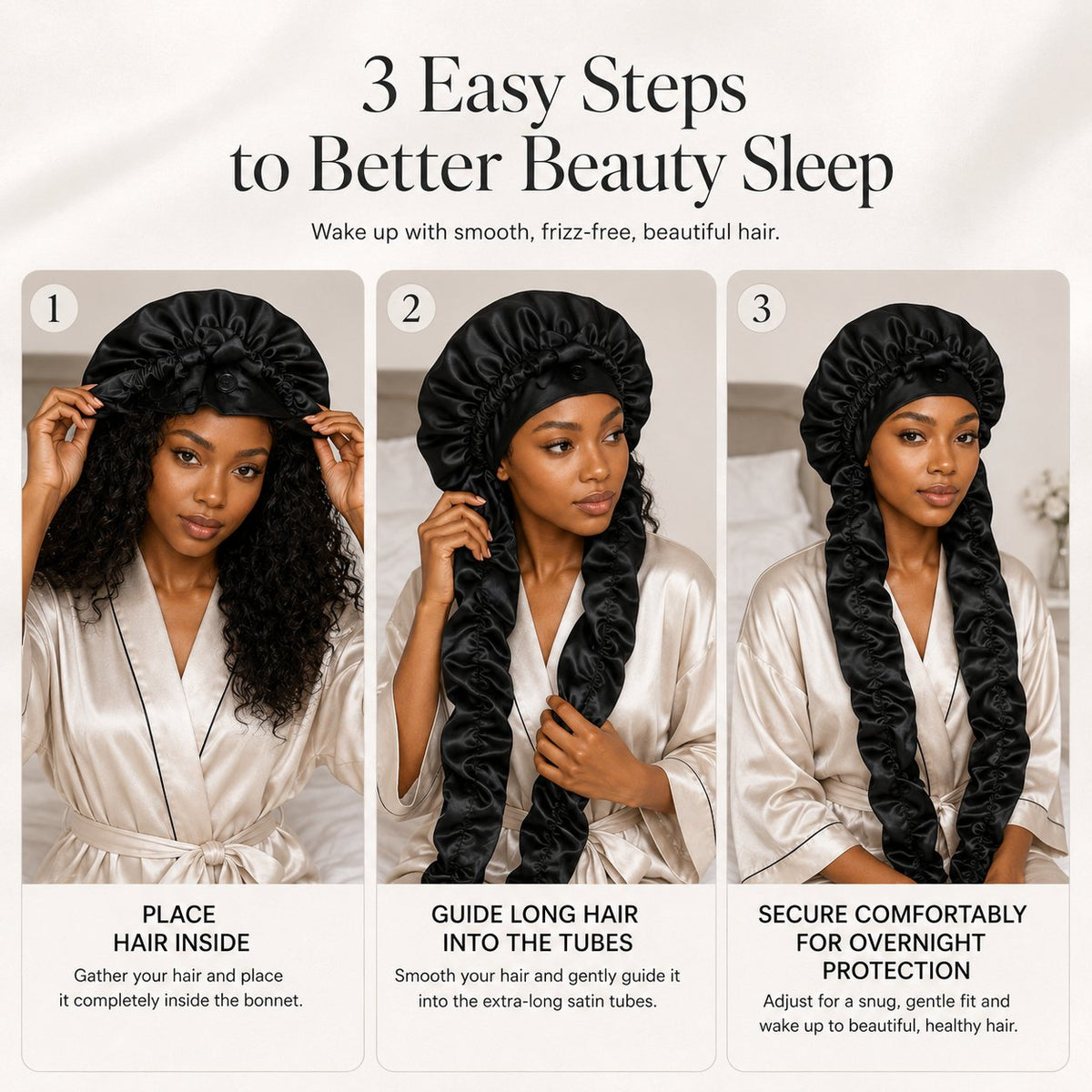 🔥 Silk Bonnet for Long Curly Hair