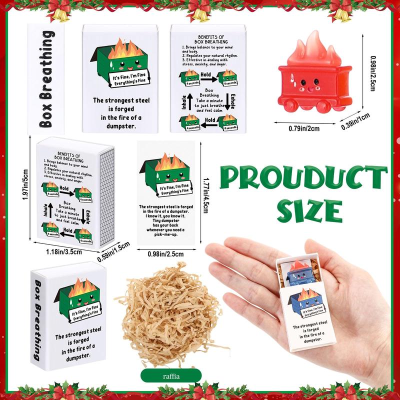 🎁 ✨ Glow-in-the-Dark Mini Dumpster Fire Resin Ornament Set(9 Pcs) – Valentine’s Desk Stress Relief Figurine🔥