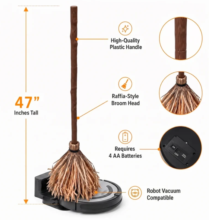💥Halloween Sale 50% OFF🧙‍♀️🪄Floating Witch's Broom – Haunted Dancing Broom