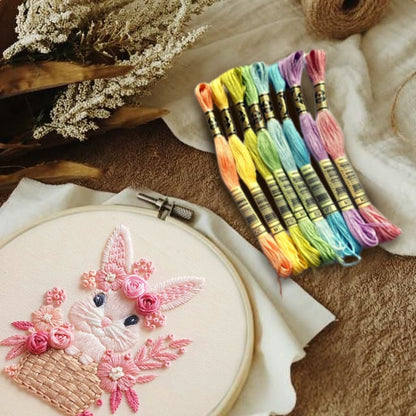 🔥Last 4 hours Sale: Save 50% -Pink Bunny Sweet Easter Embroiderye kit
