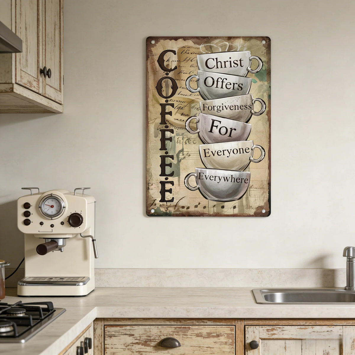 Christ Offers Forgiveness for Everyone 12x8 Metal Sign