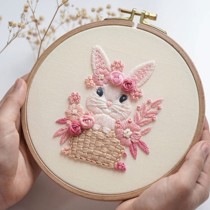 🔥Last 4 hours Sale: Save 50% -Pink Bunny Sweet Easter Embroiderye kit