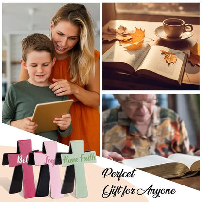 🔥LAST DAY 📖12 Pcs Magnetic Cross Bookmarks Gifts for Bible Study, Readers, Teachers, Students🌸✝️