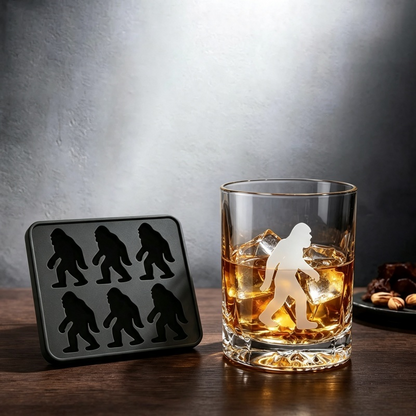 Bigfoot Silicone Ice Cube Tray, 6-Cavity Sasquatch Ice Mold for Whiskey Cocktails