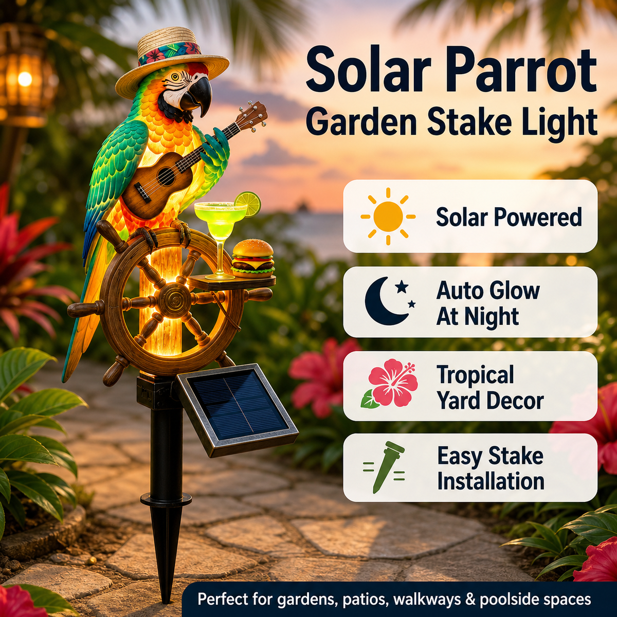 🔥Last Day 49% OFF🔥-🌴Powered Parrot Garden Light