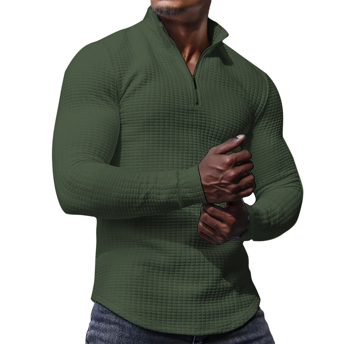 🎁Last Day Promotion 49% OFF🔥Men's Regular Fit Plain Half Zip Up Sweatshirt