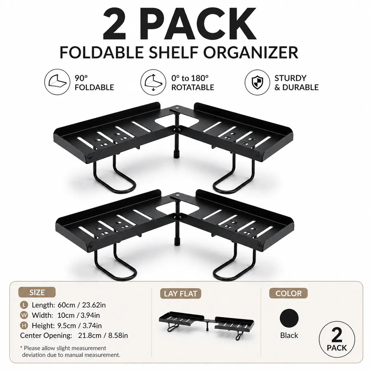 Foldable Steel Over-Sink Shelf Organizer, No-Drill Adjustable Storage Rack ✅