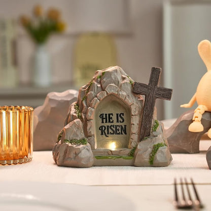 ✝️ "HE IS RISEN" Empty Tomb Easter Scene LED Light Ornament✨Bring the Light of Resurrection Into Your Home
