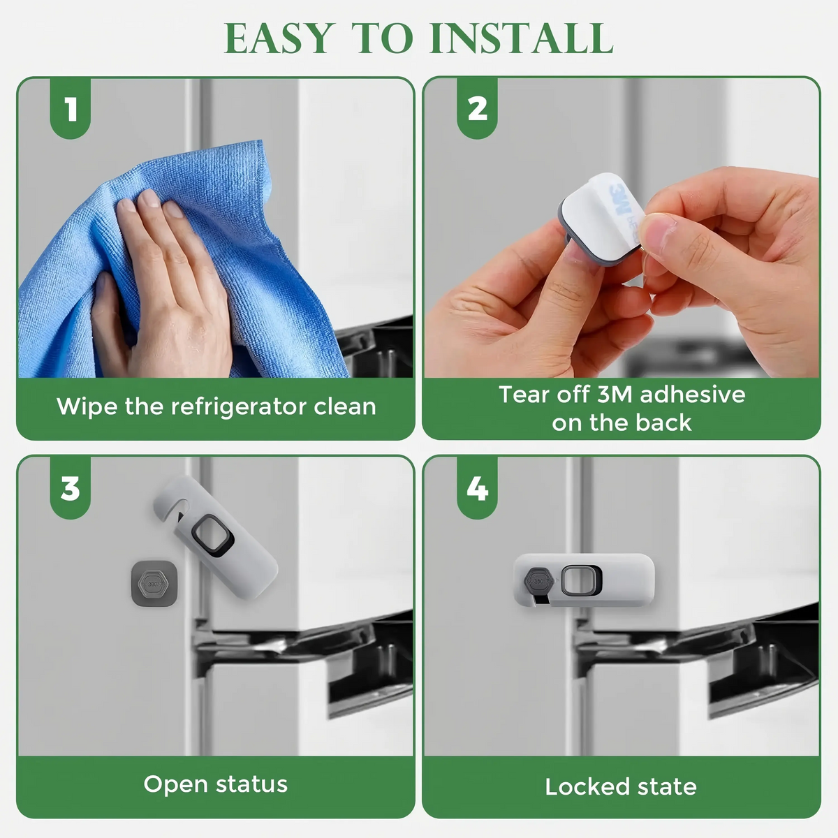 🔒 5-Pack Child Proof Refrigerator & Cabinet Locks
