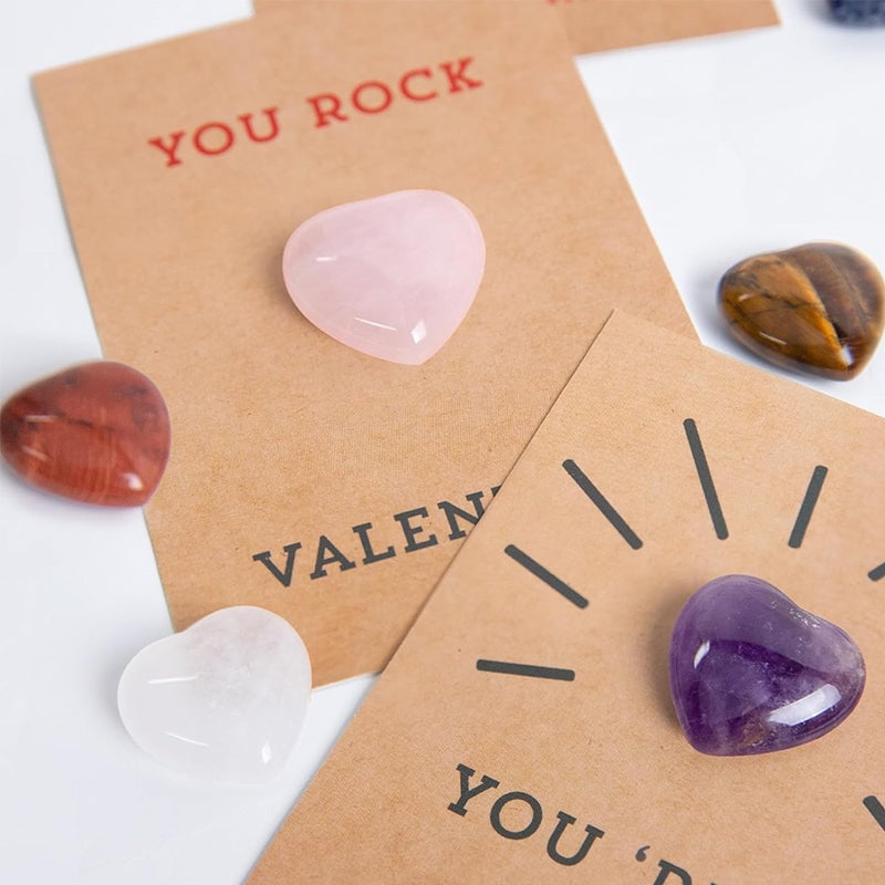 🔥Last Day: - 💖24 Pack Valentines Cards with Heart-Shape Crystals
