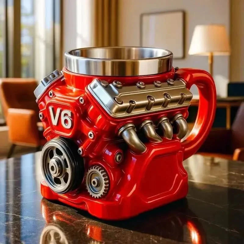Engine-themed coffee mug