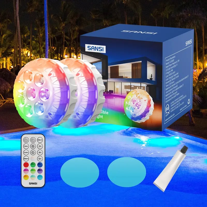 🌟💧 Swimming pool RGB lights – IP68 Waterproof Underwater Light, 3X Brighter, 20 Colors & RF Remote 🌈🎮