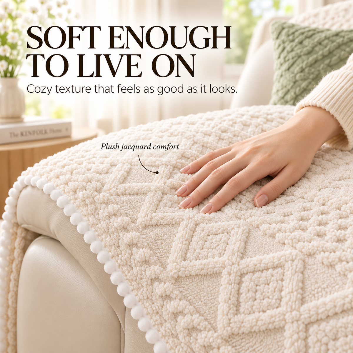🛋️ Soft Non-Slip Jacquard Sofa Cover – Washable Furniture Protector for Couch & Sectional
