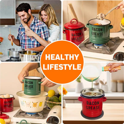 🔥LAST DAY 50% OFF - Grease container with filter and scraper🎁