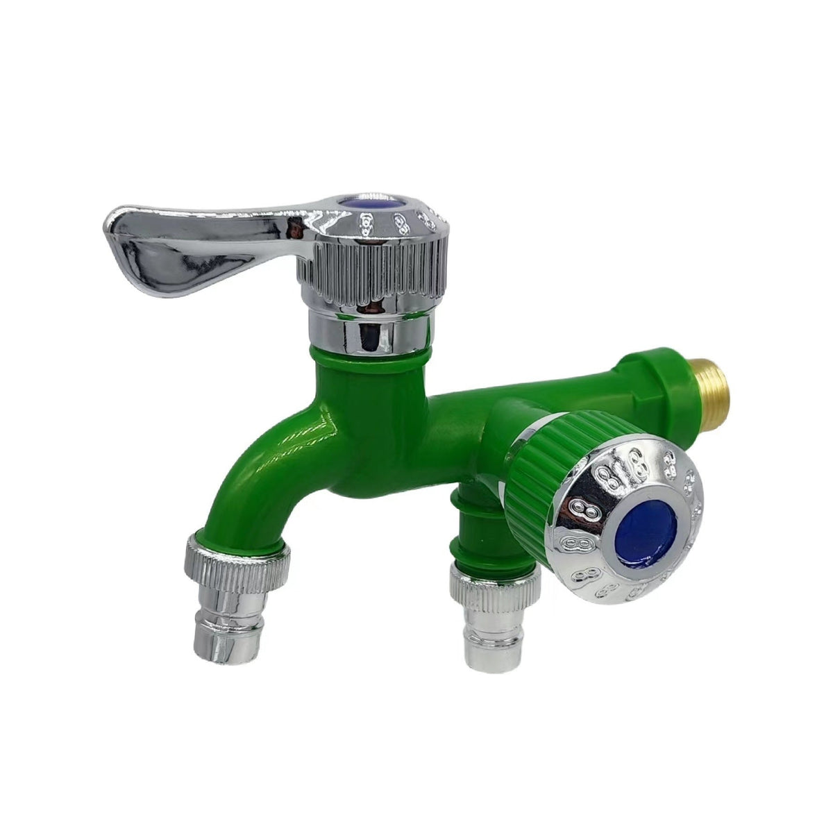 Dual Outlet Washing Machine Plastic Faucet, 1 In 2 Out Water Plastic Tap