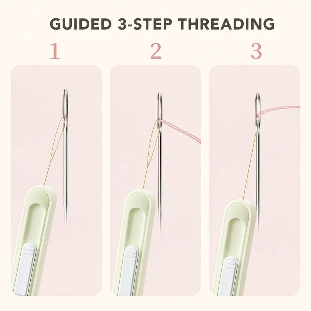 2-in-1 Needle Threader & Retractable Seam Ripper Tool