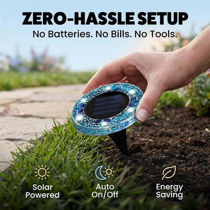 🚀Gift for Father's Day✨Solar Outdoor Mosaic Disc Lights (4-Pack)