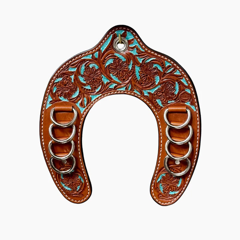 🔥LAST DAY 60% OFF 🤠Handcrafted Leather Horseshoe Wild Rag Holder | Western Scarf & Bandana Organizer
